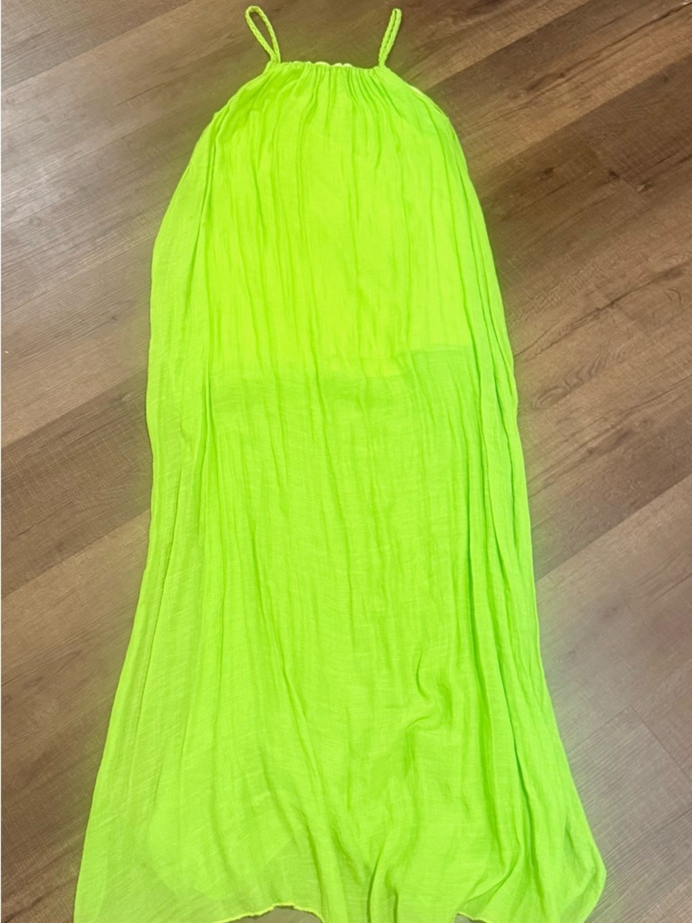 St. Lucia Island Boutique Neon Lime Gauze Maxi Dress / Coverup - Sm